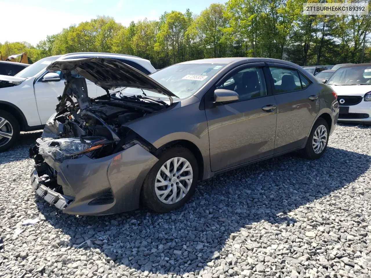 2t1burhe6kc189392 2T1BURHE6KC189392 2019 Toyota Corolla L