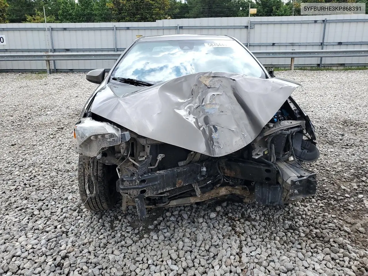 2019 Toyota Corolla L VIN: 5YFBURHE3KP868391 Lot: 58704495