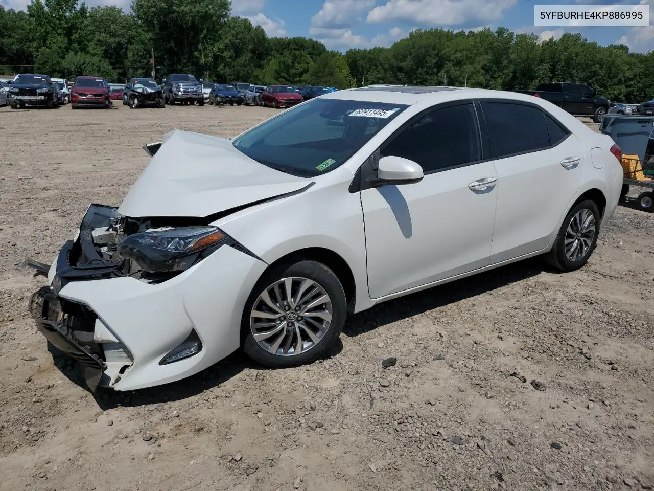2019 Toyota Corolla L VIN: 5YFBURHE4KP886995 Lot: 62911495