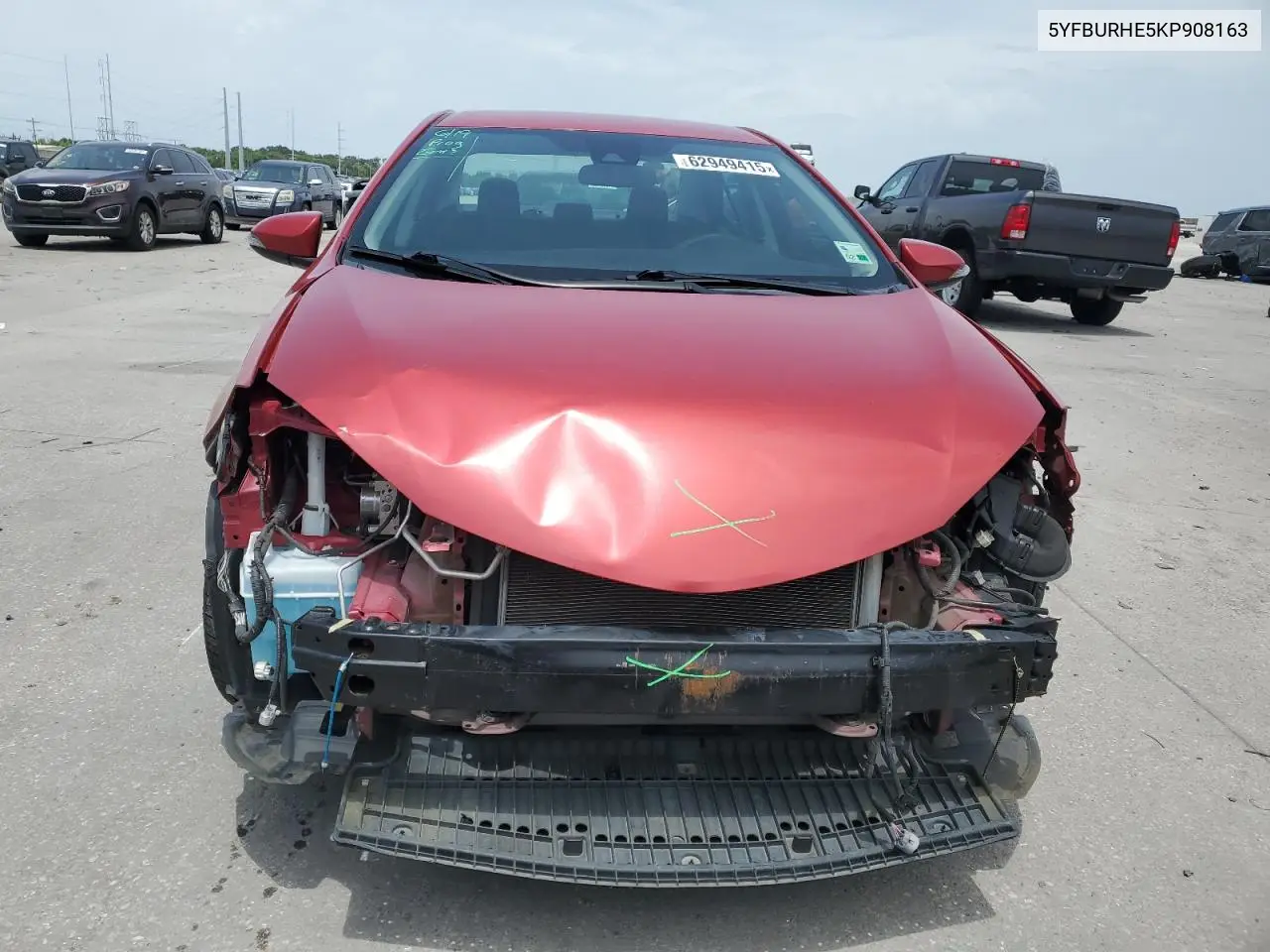 2019 Toyota Corolla L VIN: 5YFBURHE5KP908163 Lot: 62949415