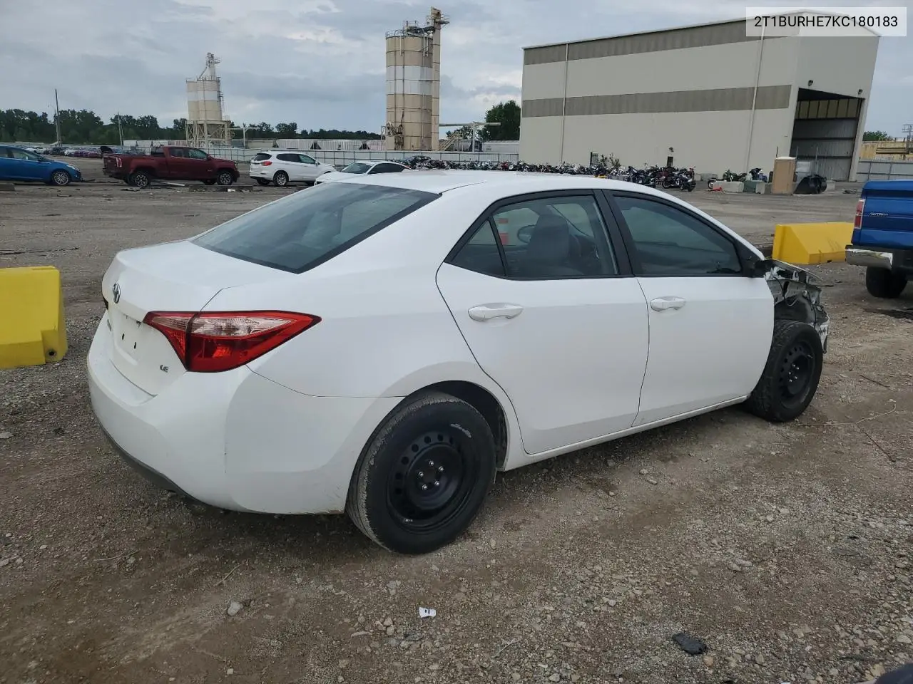 2019 Toyota Corolla L VIN: 2T1BURHE7KC180183 Lot: 63204545