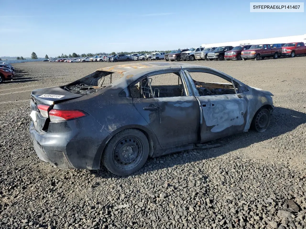 2020 Toyota Corolla Le VIN: 5YFEPRAE6LP141407 Lot: 54864815