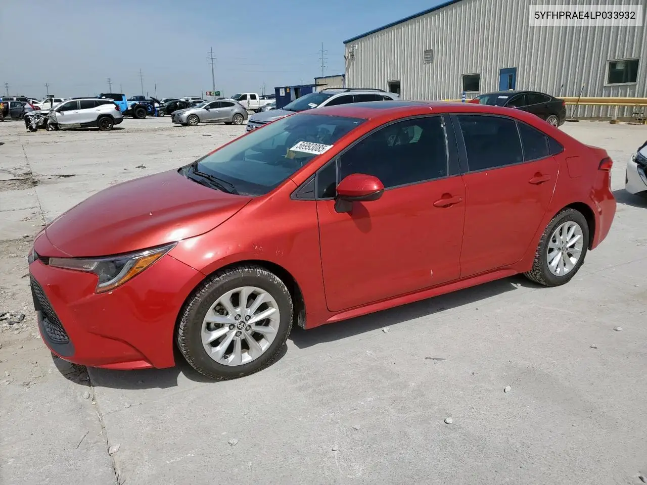 2020 Toyota Corolla Le VIN: 5YFHPRAE4LP033932 Lot: 56993085
