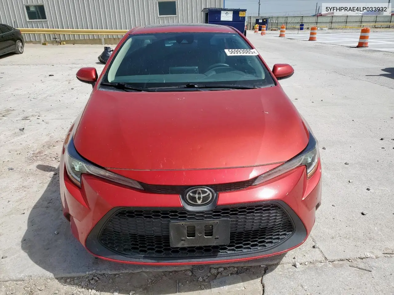 2020 Toyota Corolla Le VIN: 5YFHPRAE4LP033932 Lot: 56993085