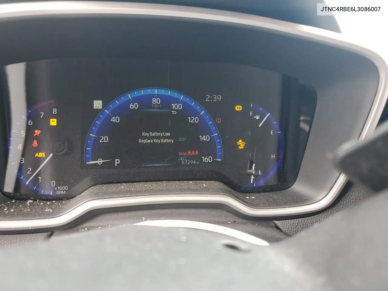 2020 Toyota Corolla Xse VIN: JTNC4RBE6L3086007 Lot: 60713365