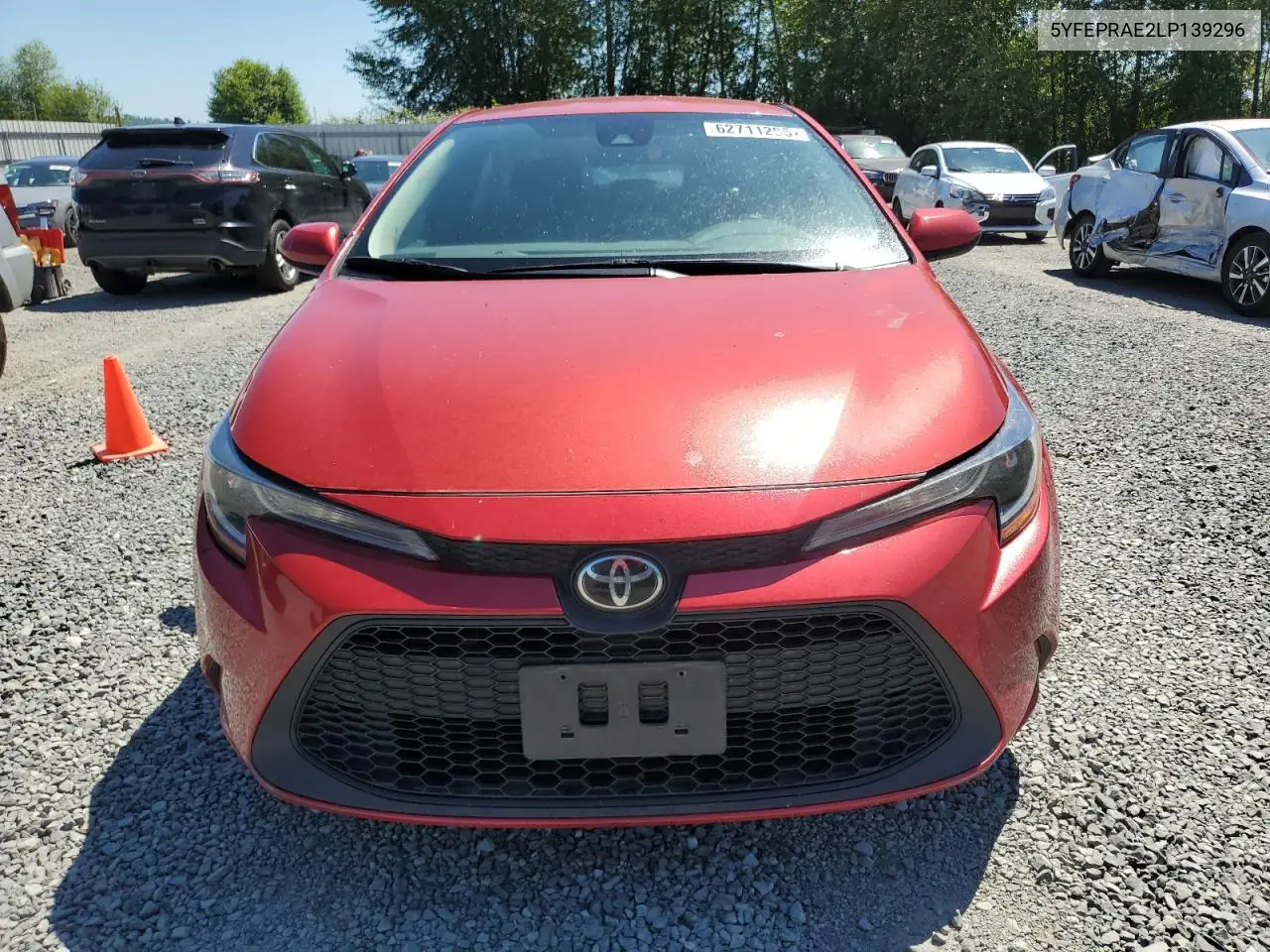 2020 Toyota Corolla Le VIN: 5YFEPRAE2LP139296 Lot: 62711295