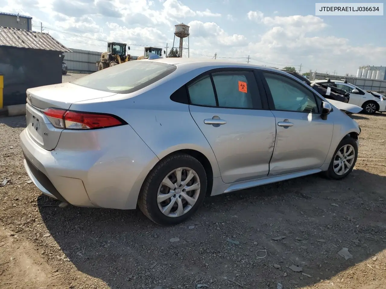 2020 Toyota Corolla Le VIN: JTDEPRAE1LJ036634 Lot: 62954775