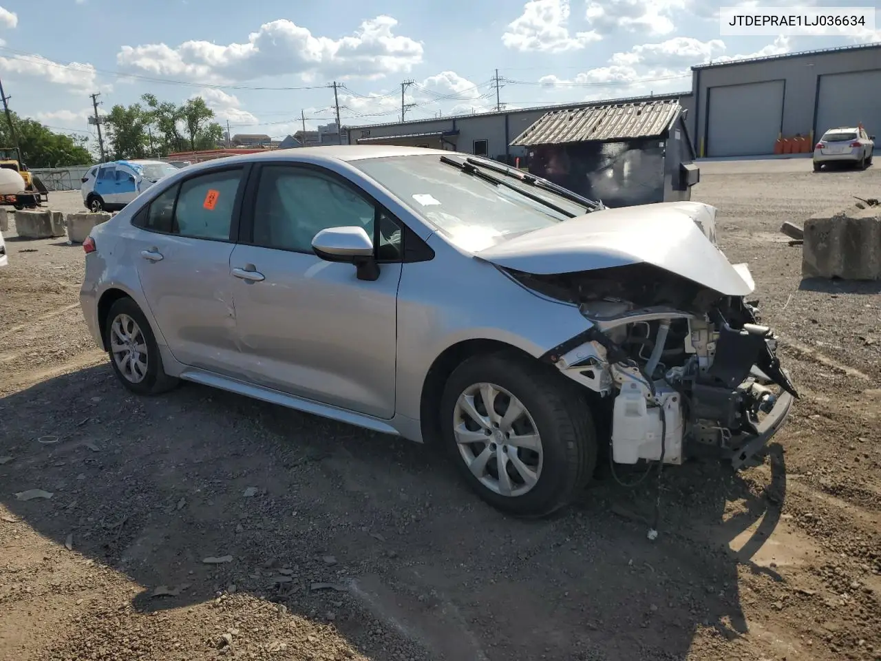 2020 Toyota Corolla Le VIN: JTDEPRAE1LJ036634 Lot: 62954775