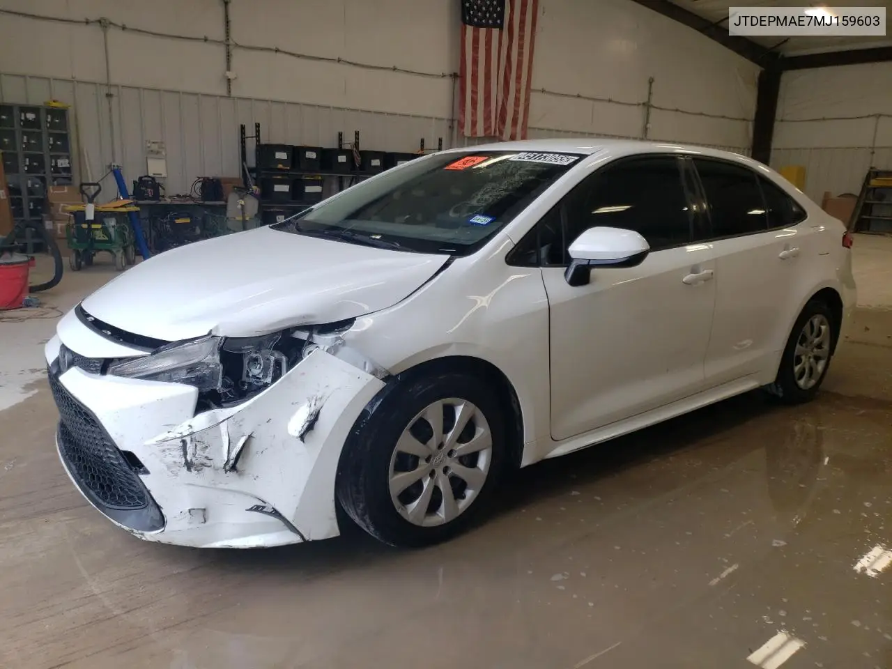 2021 Toyota Corolla Le VIN: JTDEPMAE7MJ159603 Lot: 45173055
