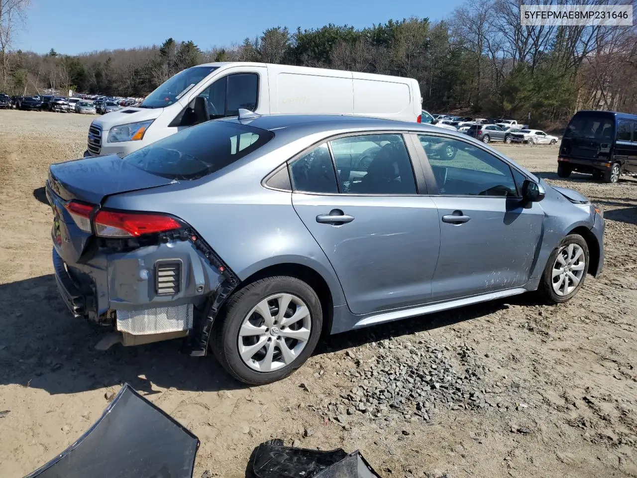 2021 Toyota Corolla Le VIN: 5YFEPMAE8MP231646 Lot: 53101555