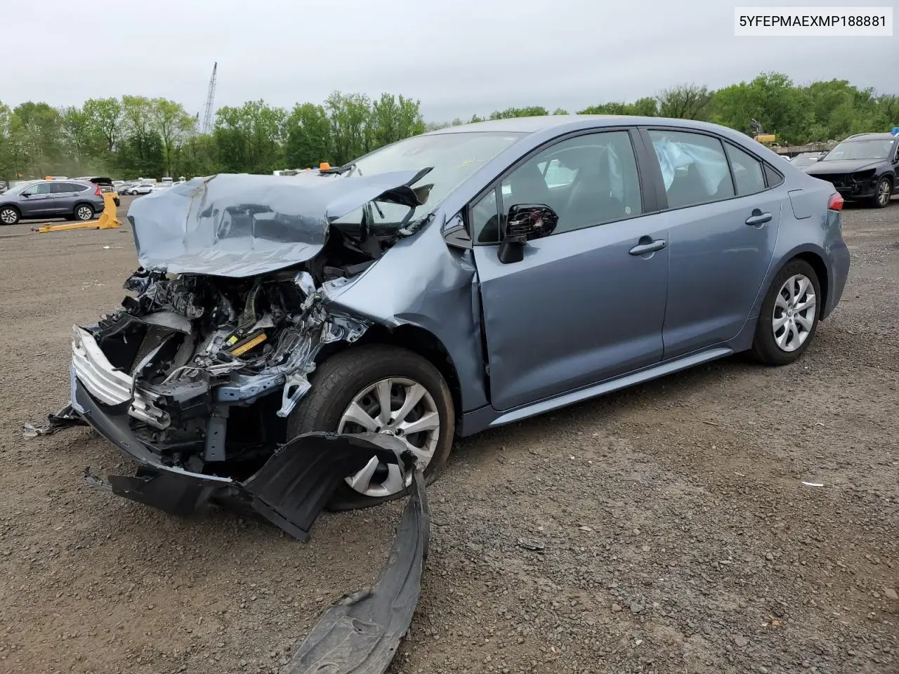 2021 Toyota Corolla Le VIN: 5YFEPMAEXMP188881 Lot: 56760935