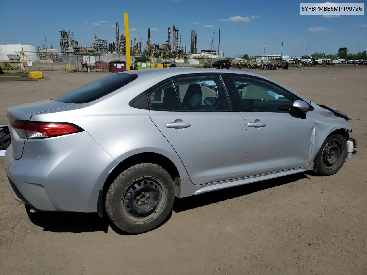 2021 Toyota Corolla Le VIN: 5YFBPMBE6MP190726 Lot: 58666725