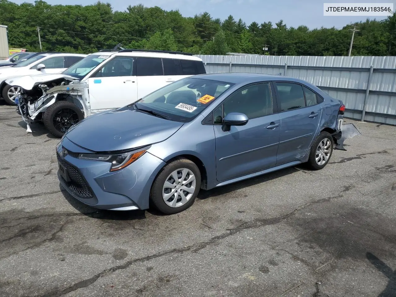 2021 Toyota Corolla Le VIN: JTDEPMAE9MJ183546 Lot: 59934495