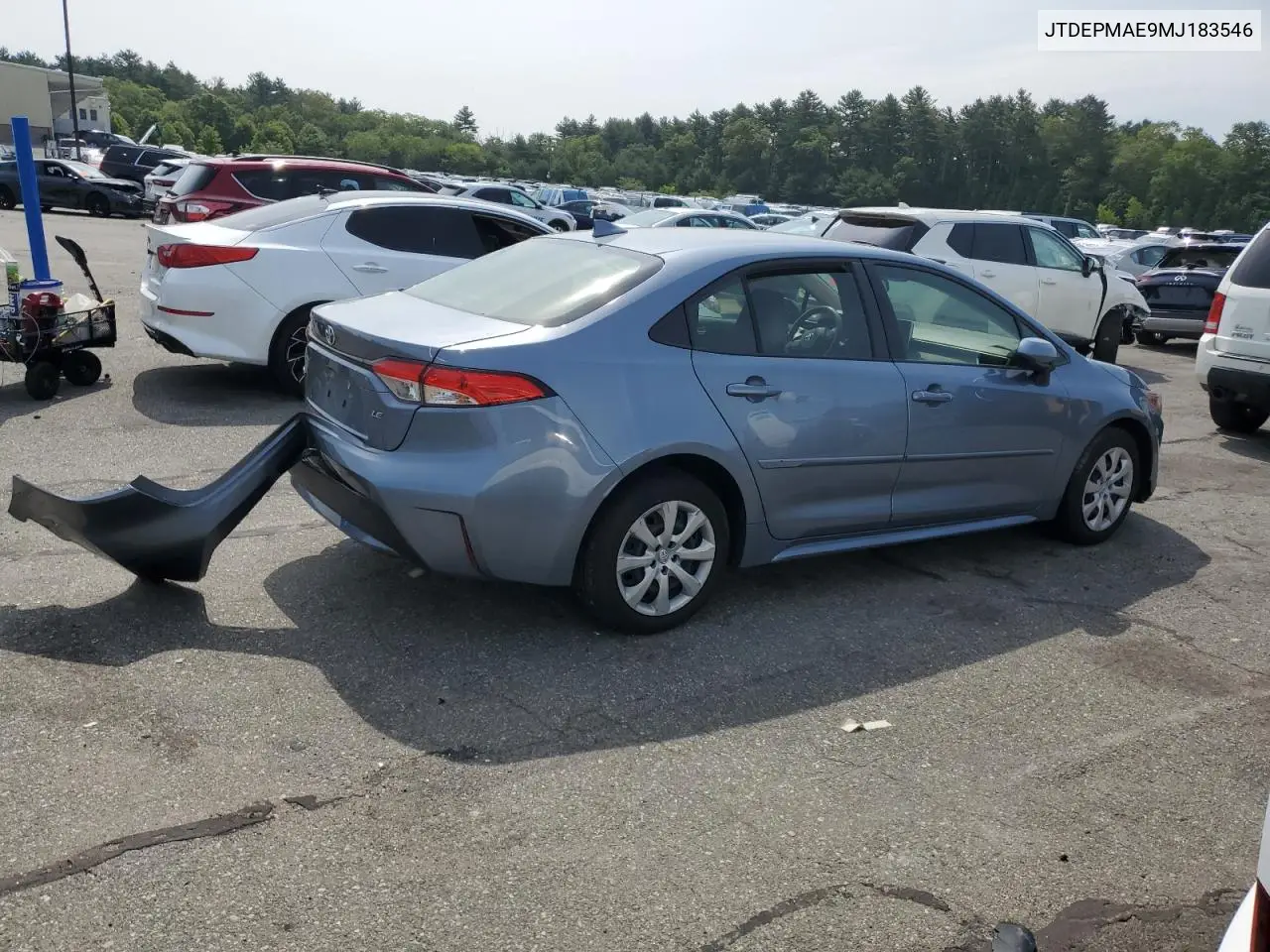 2021 Toyota Corolla Le VIN: JTDEPMAE9MJ183546 Lot: 59934495