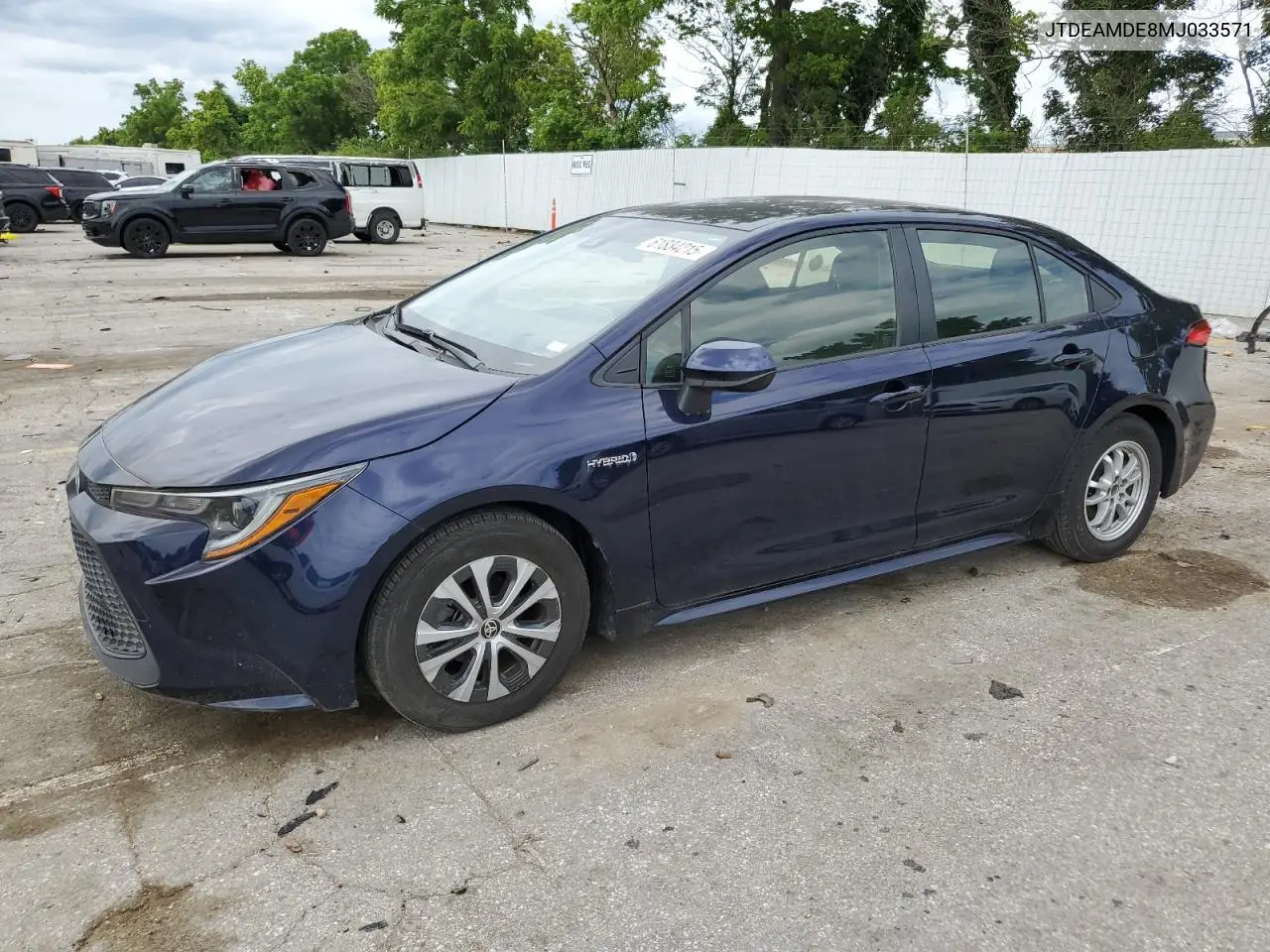 2021 Toyota Corolla Le VIN: JTDEAMDE8MJ033571 Lot: 61834215