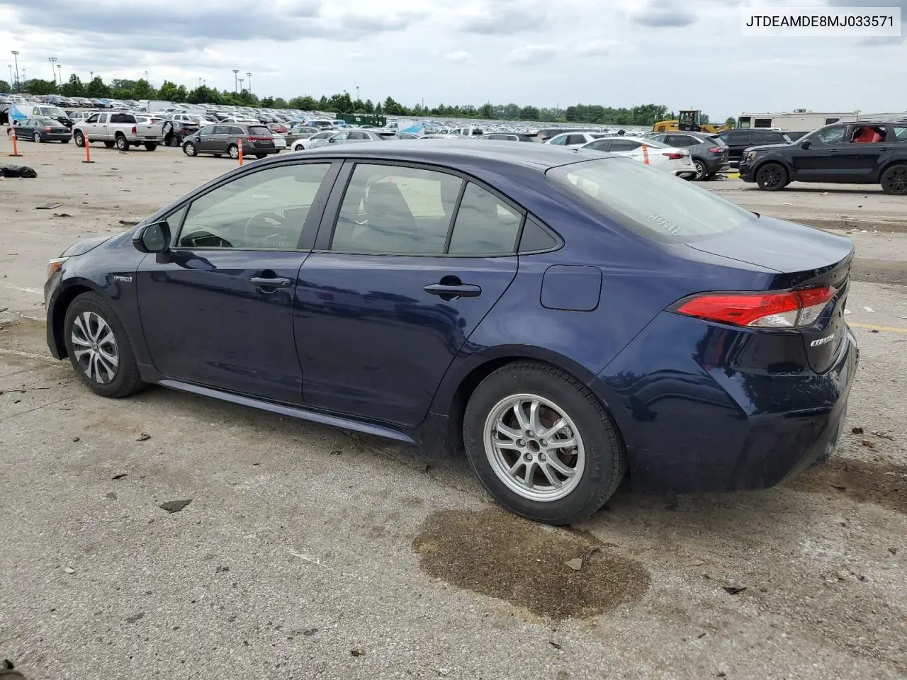 2021 Toyota Corolla Le VIN: JTDEAMDE8MJ033571 Lot: 61834215