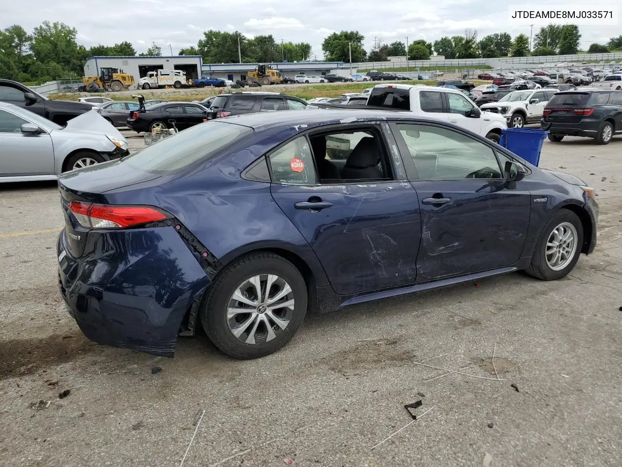 2021 Toyota Corolla Le VIN: JTDEAMDE8MJ033571 Lot: 61834215
