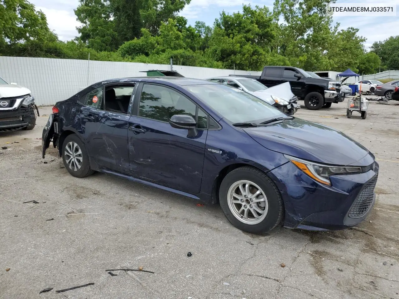 2021 Toyota Corolla Le VIN: JTDEAMDE8MJ033571 Lot: 61834215