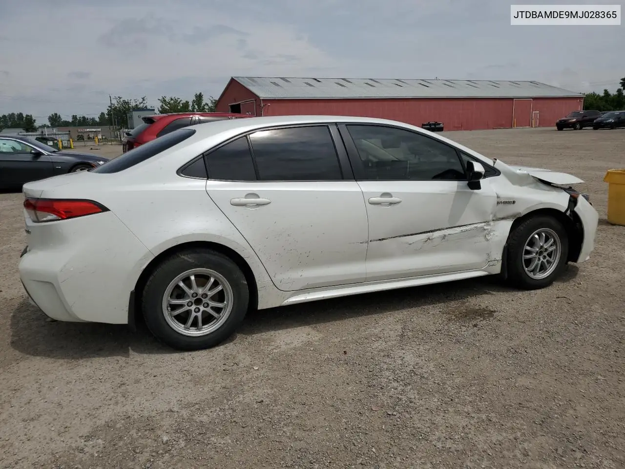 2021 Toyota Corolla VIN: JTDBAMDE9MJ028365 Lot: 62524595