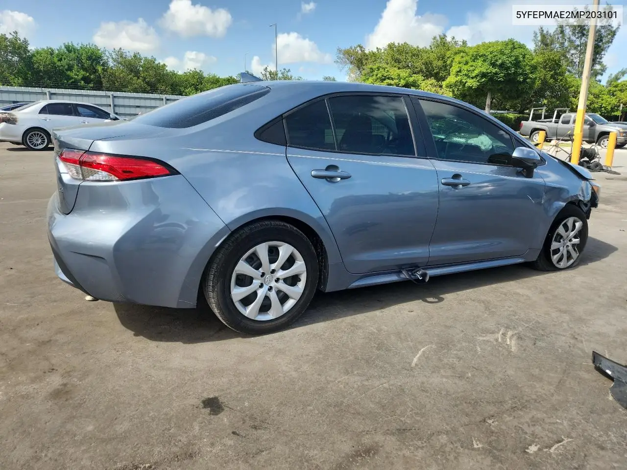 2021 Toyota Corolla Le VIN: 5YFEPMAE2MP203101 Lot: 62581795