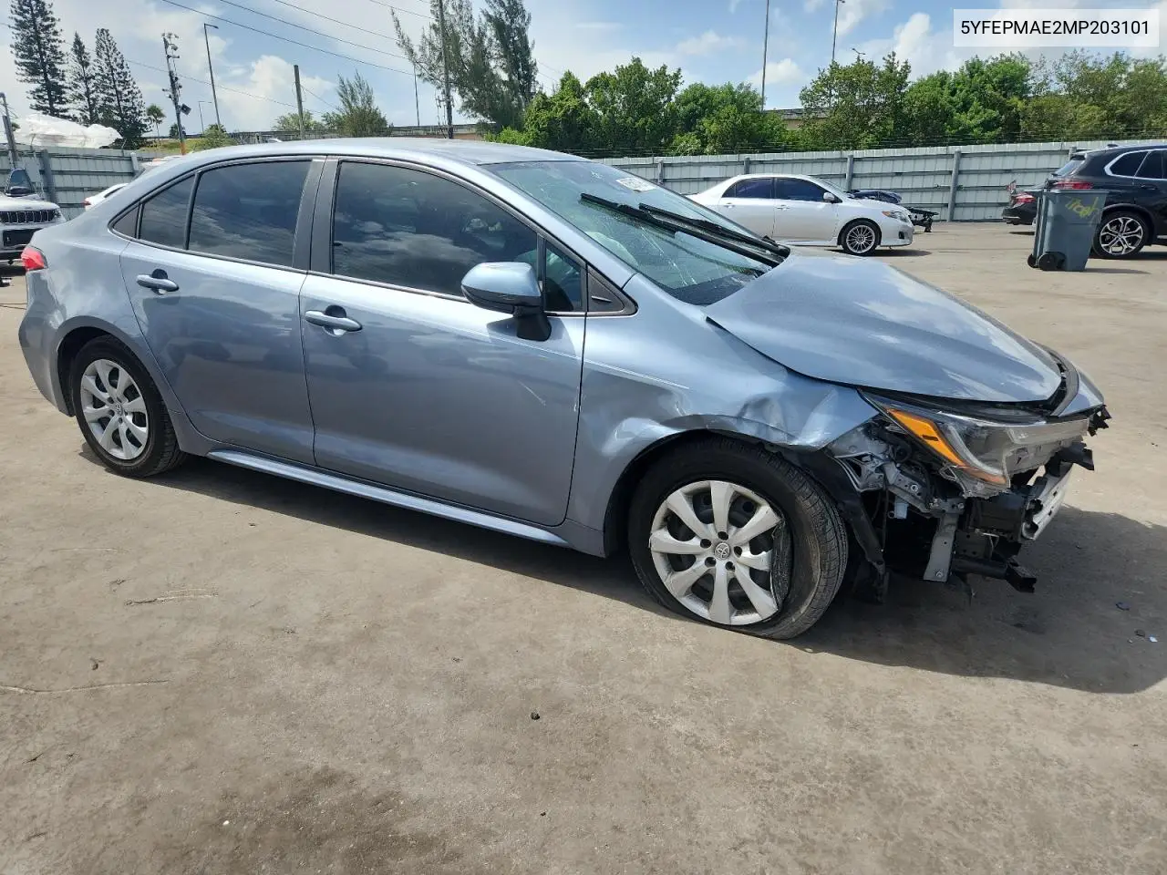 2021 Toyota Corolla Le VIN: 5YFEPMAE2MP203101 Lot: 62581795