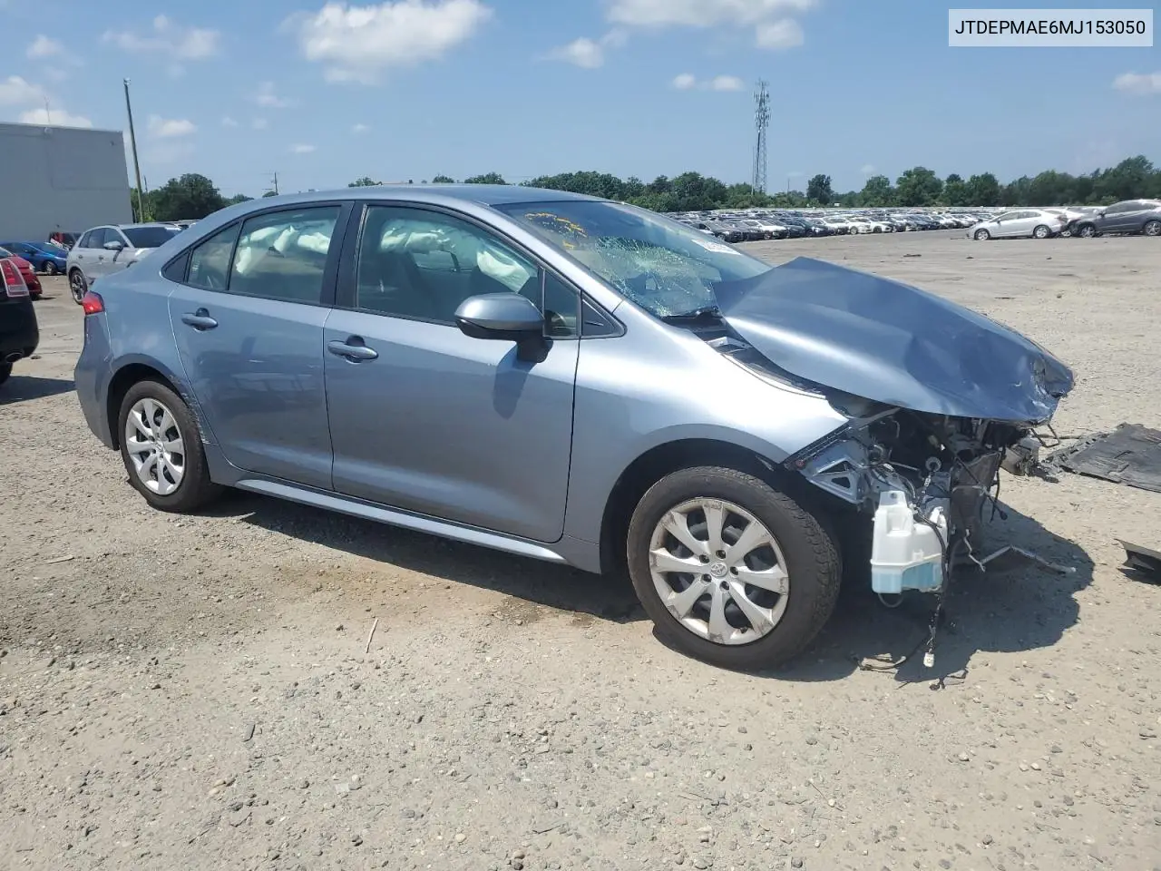 2021 Toyota Corolla Le VIN: JTDEPMAE6MJ153050 Lot: 62791755
