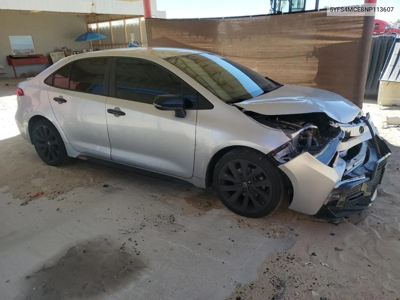 2022 Toyota Corolla Se VIN: 5YFS4MCE8NP113607 Lot: 57126435