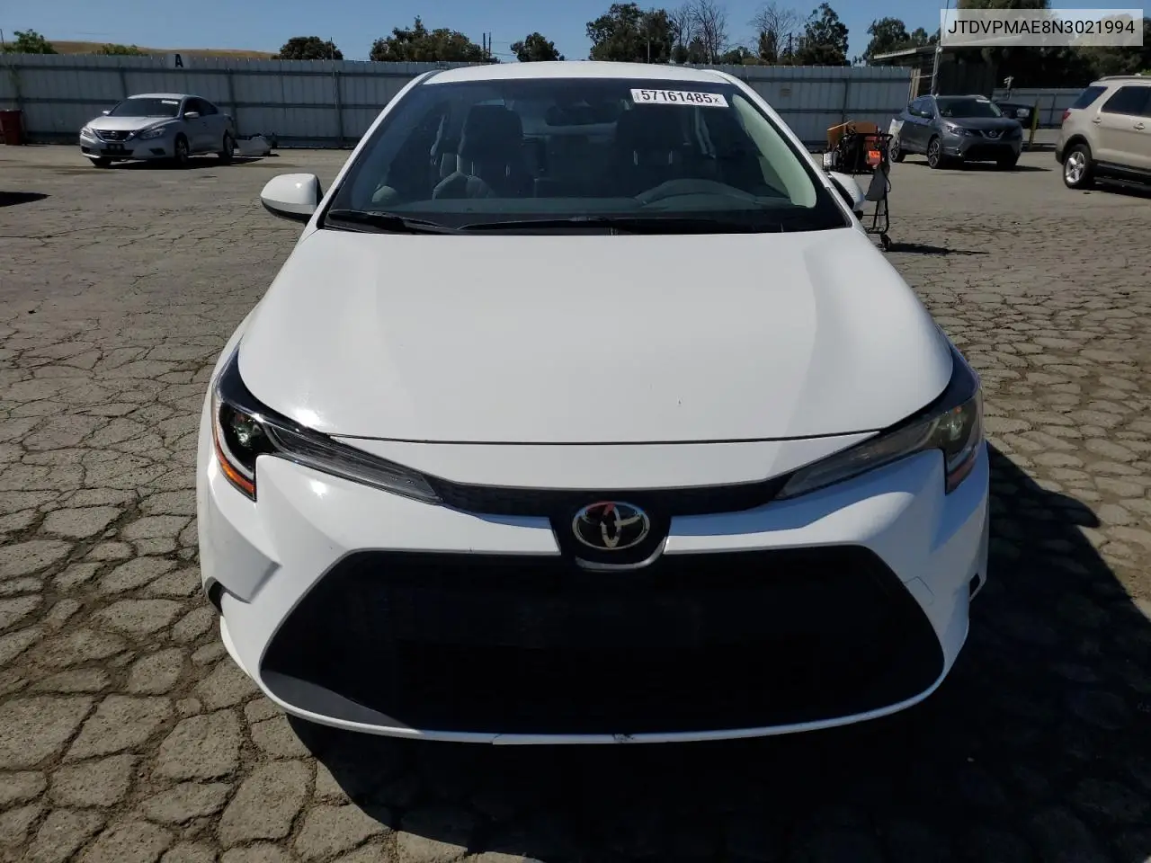 2022 Toyota Corolla Le VIN: JTDVPMAE8N3021994 Lot: 57161485