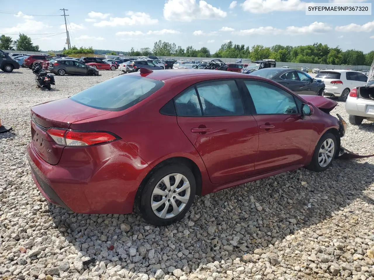 2022 Toyota Corolla Le VIN: 5YFEPMAE9NP367320 Lot: 62760655