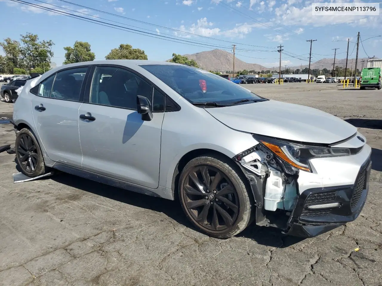 2022 Toyota Corolla Se VIN: 5YFS4MCE4NP113796 Lot: 63158965