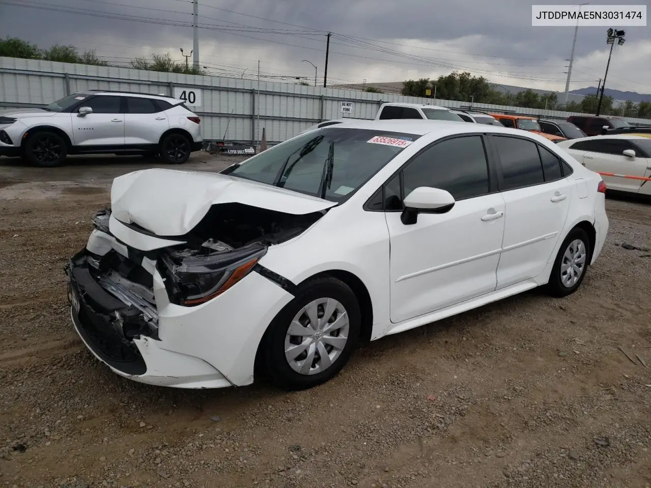 2022 Toyota Corolla L VIN: JTDDPMAE5N3031474 Lot: 63526915