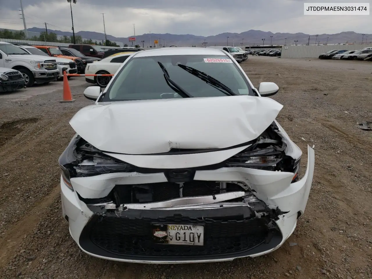 2022 Toyota Corolla L VIN: JTDDPMAE5N3031474 Lot: 63526915