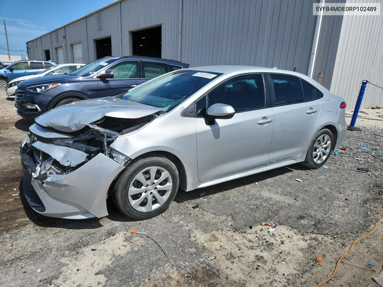 2024 Toyota Corolla Le VIN: 5YFB4MDE0RP102489 Lot: 62923325