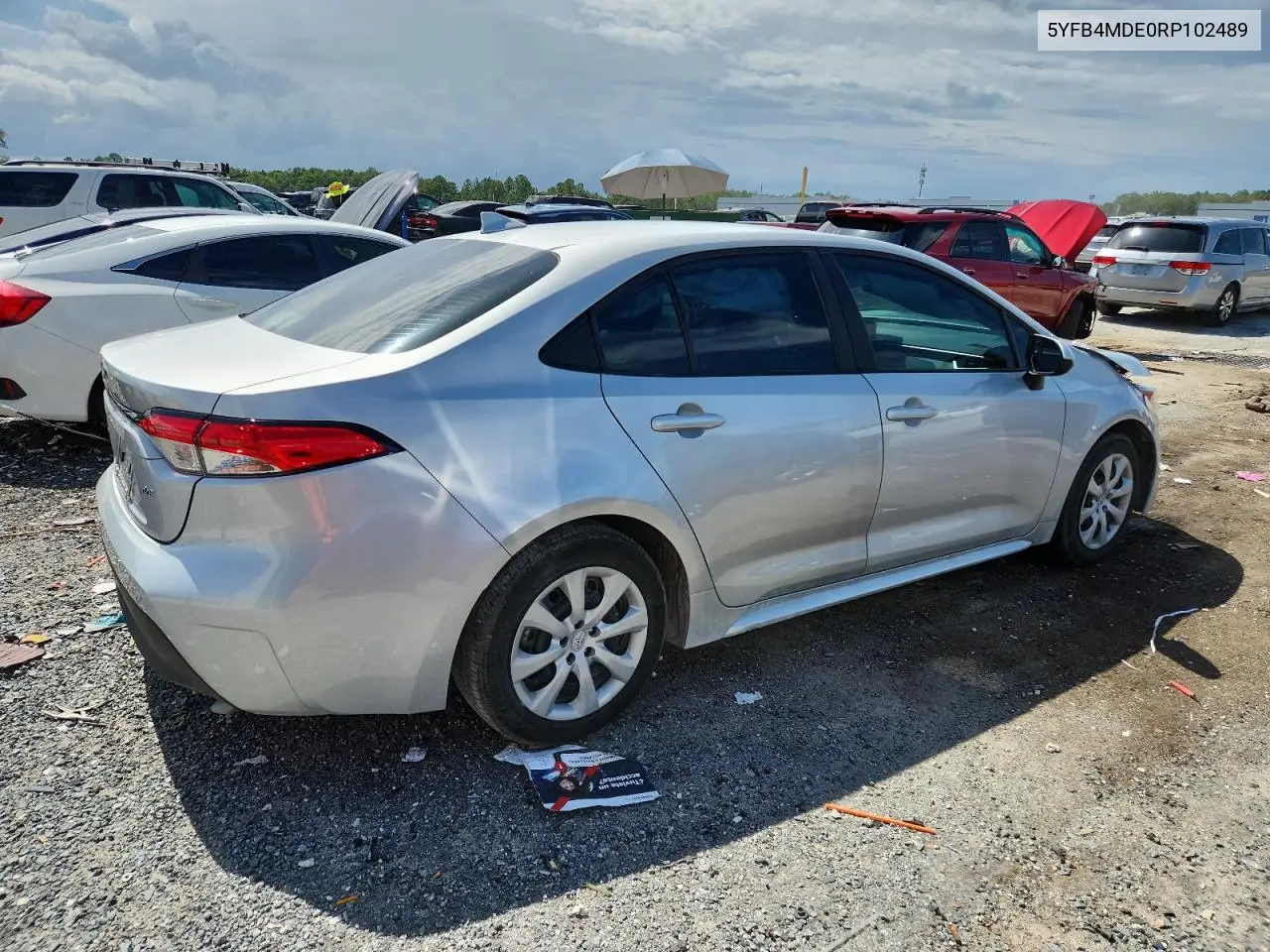 2024 Toyota Corolla Le VIN: 5YFB4MDE0RP102489 Lot: 62923325