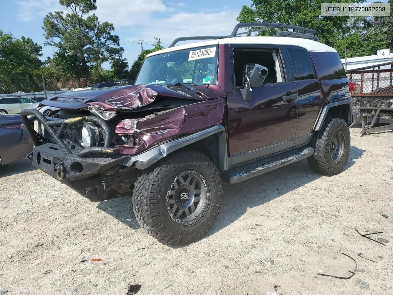 2007 Toyota Fj Cruiser VIN: JTEBU11F770082238 Lot: 60124085