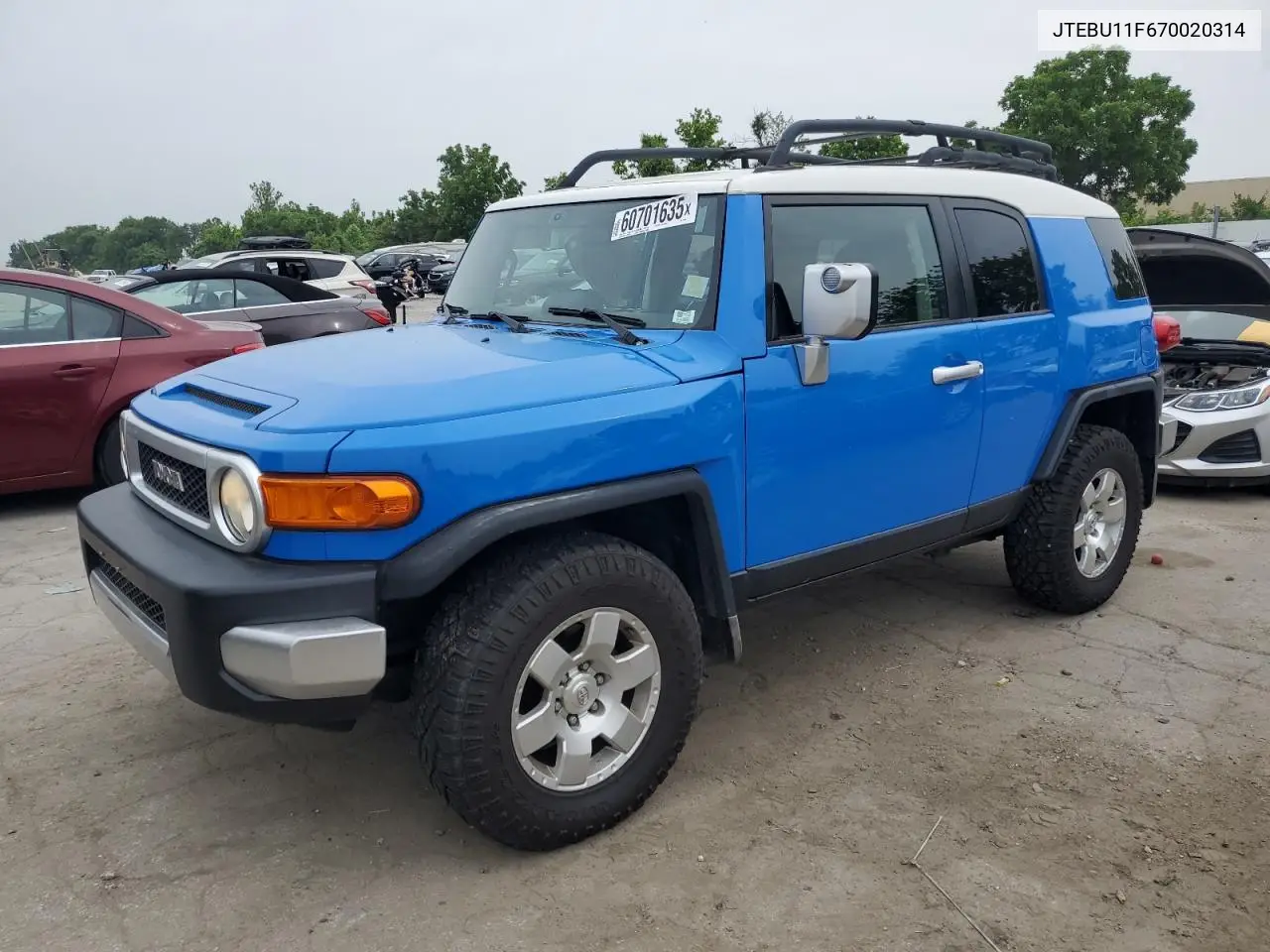2007 Toyota Fj Cruiser VIN: JTEBU11F670020314 Lot: 60701635