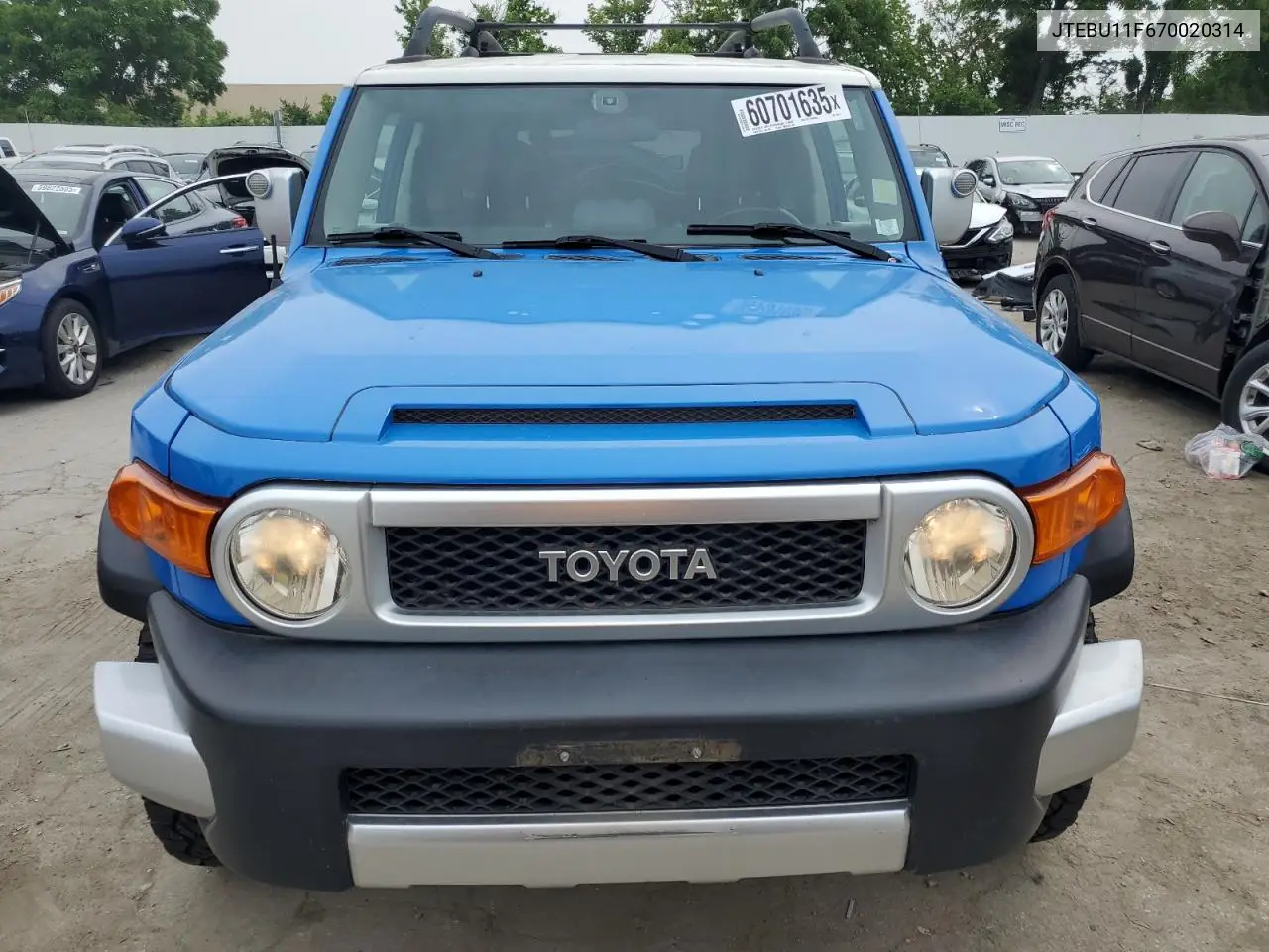 2007 Toyota Fj Cruiser VIN: JTEBU11F670020314 Lot: 60701635