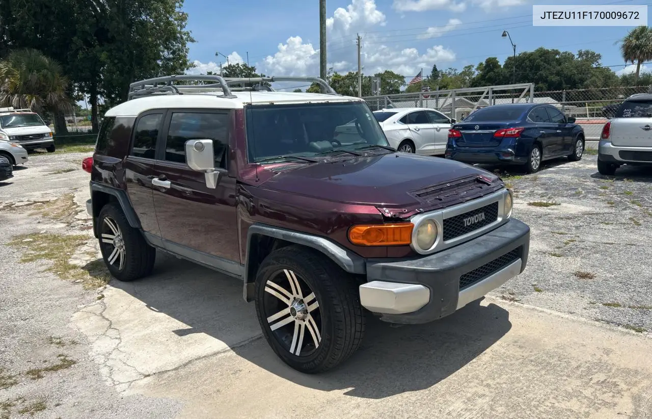 2007 Toyota Fj Cruiser VIN: JTEZU11F170009672 Lot: 61978025