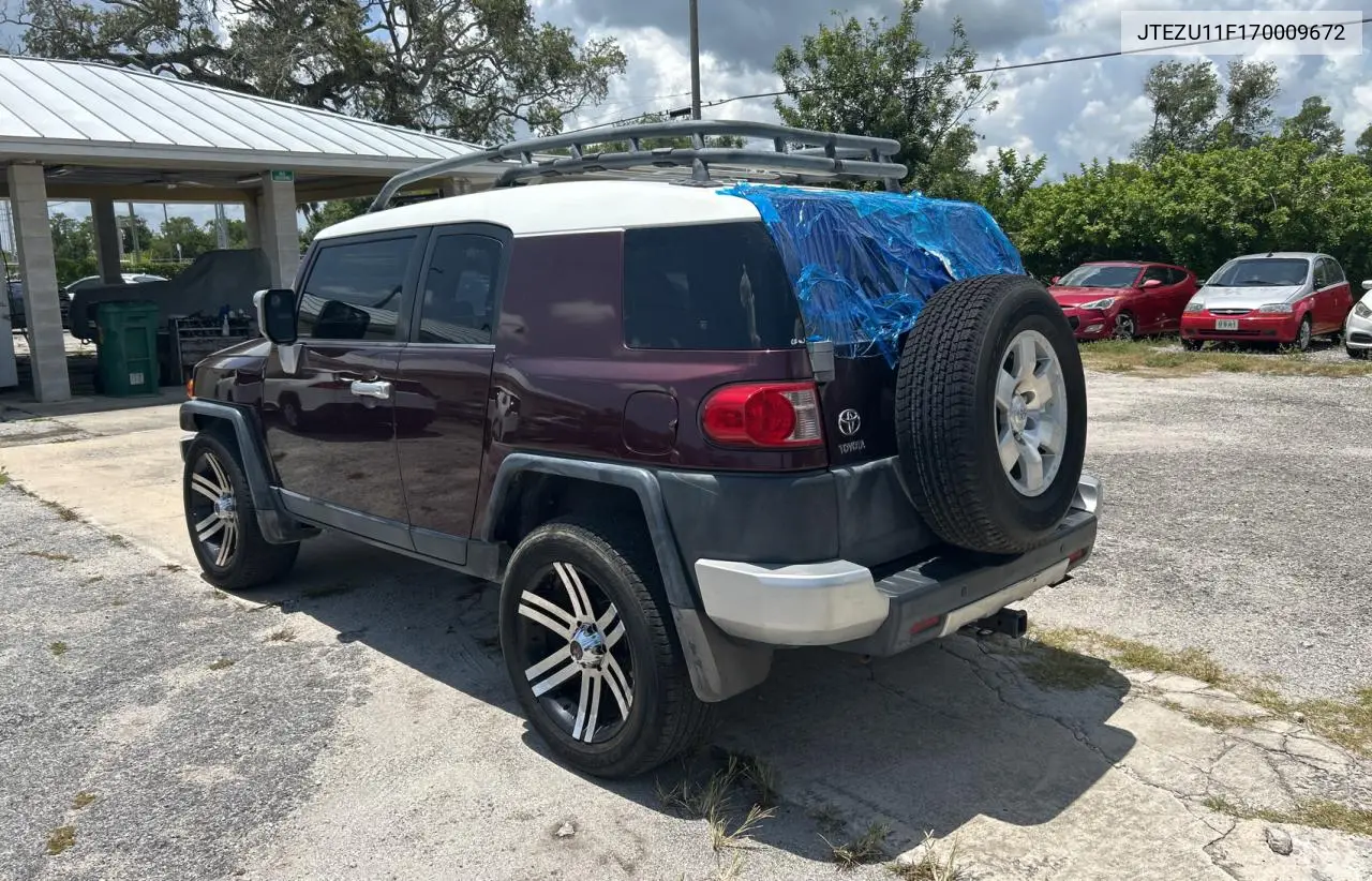 2007 Toyota Fj Cruiser VIN: JTEZU11F170009672 Lot: 61978025