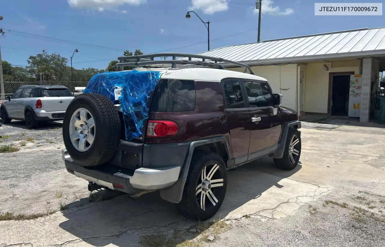 2007 Toyota Fj Cruiser VIN: JTEZU11F170009672 Lot: 61978025