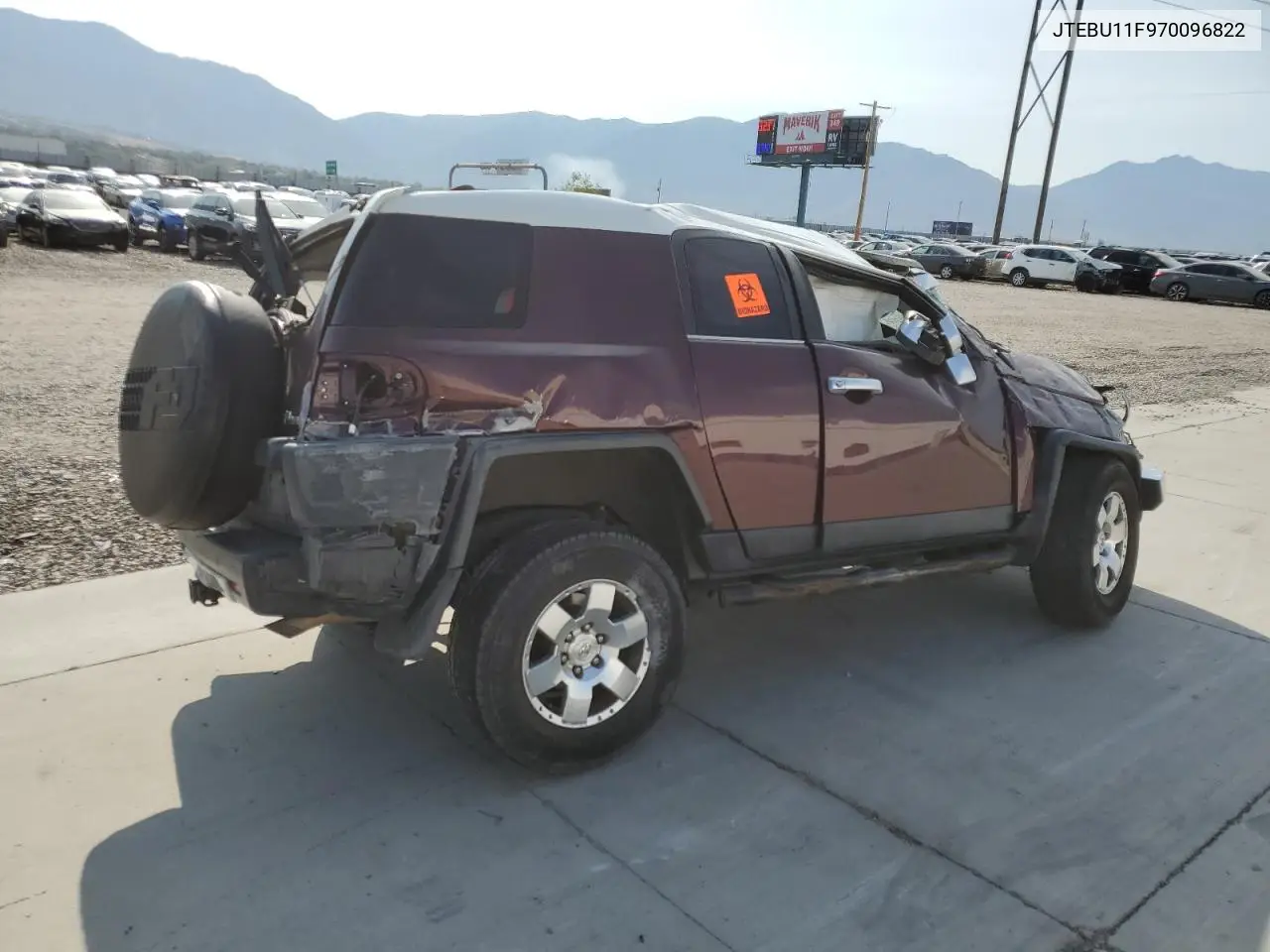 2007 Toyota Fj Cruiser VIN: JTEBU11F970096822 Lot: 62328275