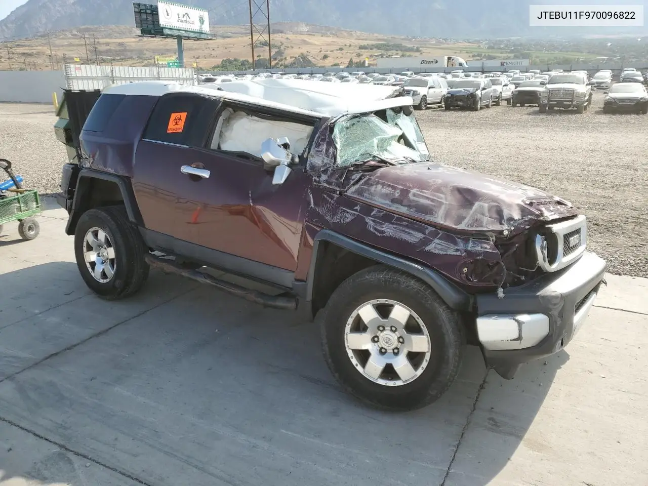 2007 Toyota Fj Cruiser VIN: JTEBU11F970096822 Lot: 62328275