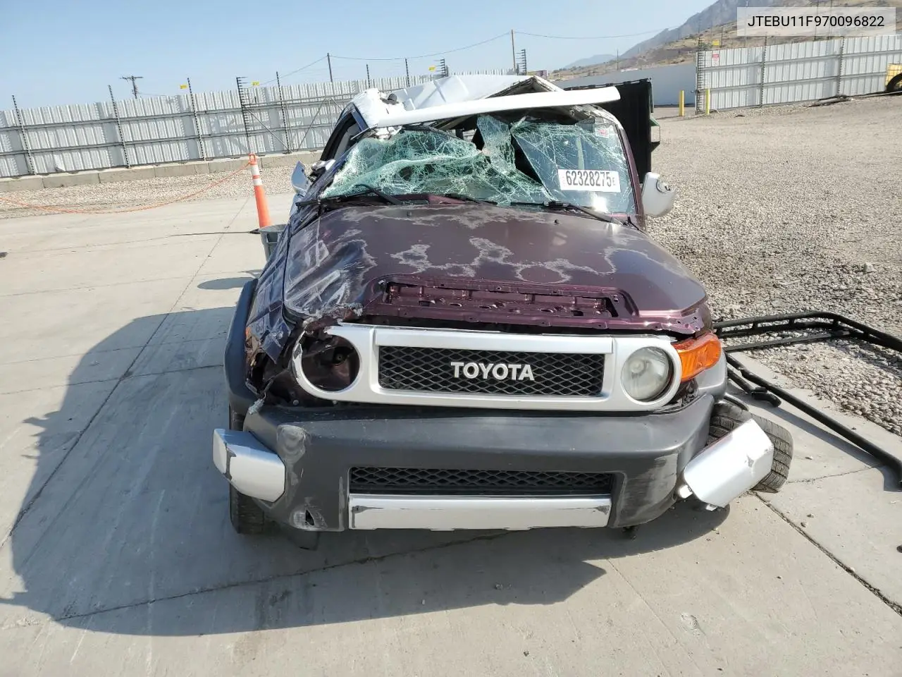 2007 Toyota Fj Cruiser VIN: JTEBU11F970096822 Lot: 62328275