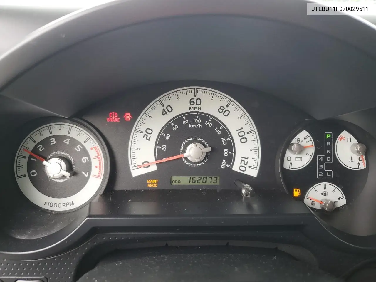 2007 Toyota Fj Cruiser VIN: JTEBU11F970029511 Lot: 62341285