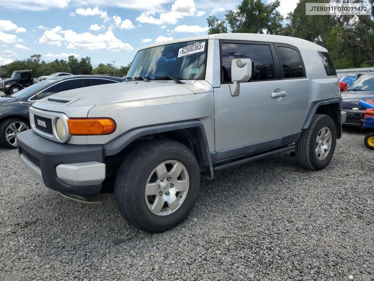 2007 Toyota Fj Cruiser VIN: JTEBU11F070035472 Lot: 62500365