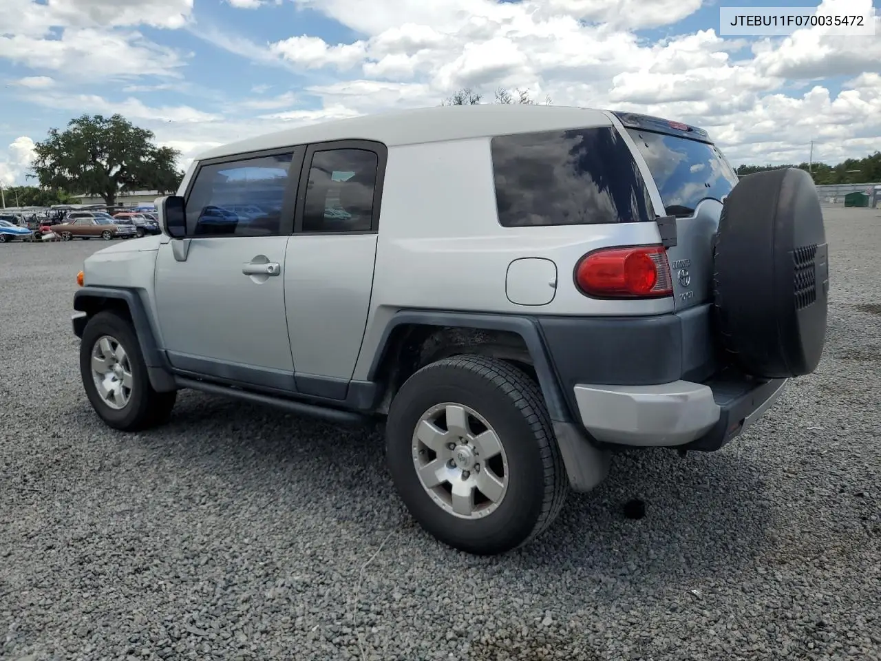 2007 Toyota Fj Cruiser VIN: JTEBU11F070035472 Lot: 62500365