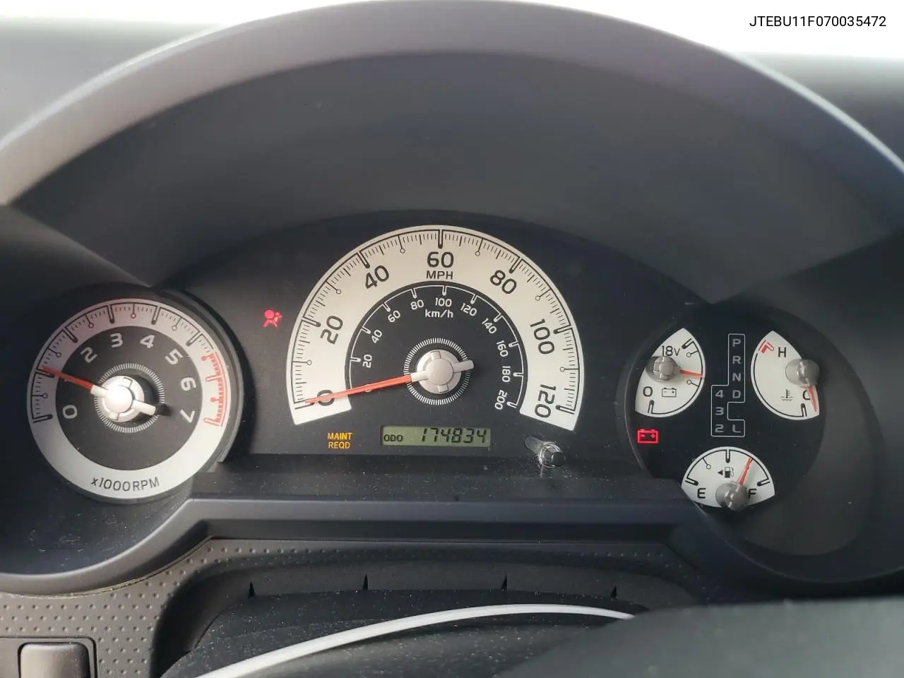 2007 Toyota Fj Cruiser VIN: JTEBU11F070035472 Lot: 62500365