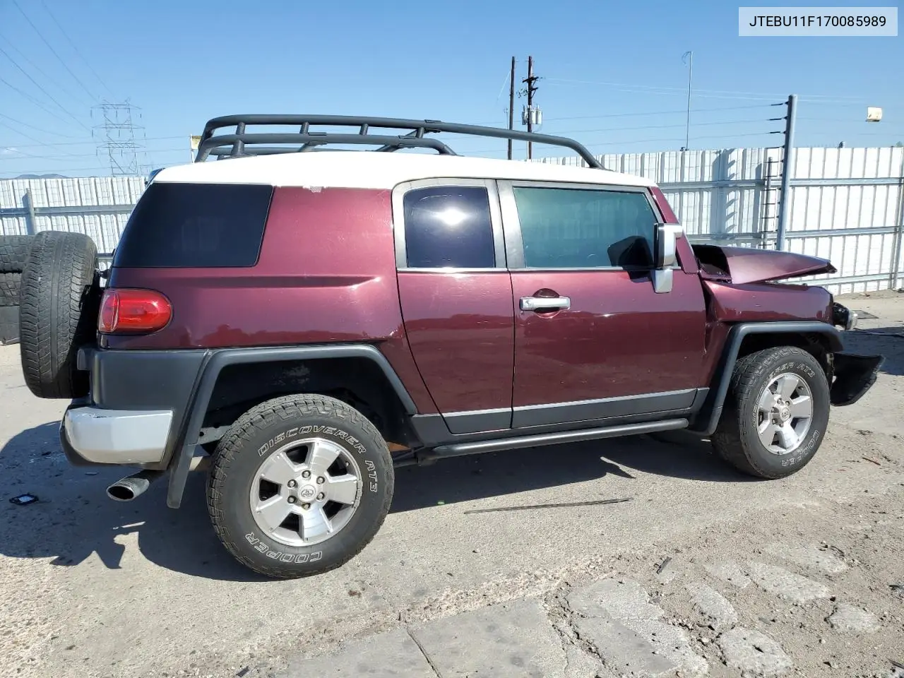 2007 Toyota Fj Cruiser VIN: JTEBU11F170085989 Lot: 62591835