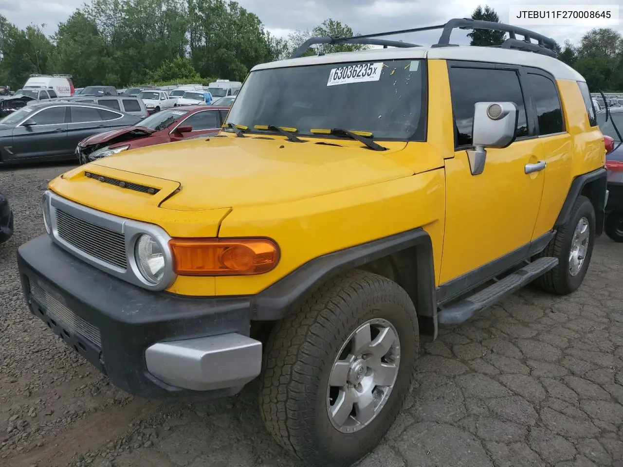 2007 Toyota Fj Cruiser VIN: JTEBU11F270008645 Lot: 63036235