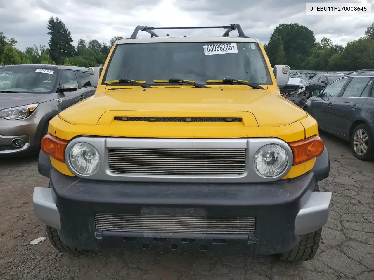 2007 Toyota Fj Cruiser VIN: JTEBU11F270008645 Lot: 63036235
